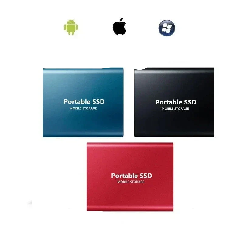 Fast 128TB Portable External SSD Drive Silver