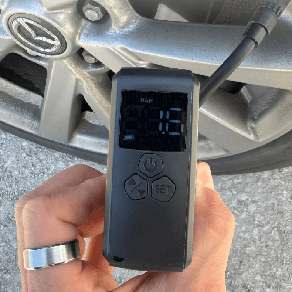 Compact Portable Air Compressor with LCD and USB Charging