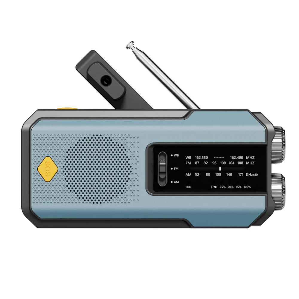 Portable Solar Powered Emergency Radio with Flashlight