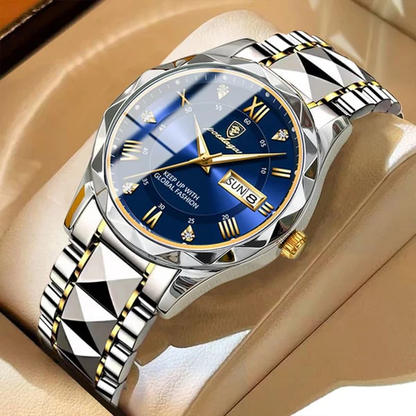 Premium Men's Quartz Watch, Stainless Steel Case