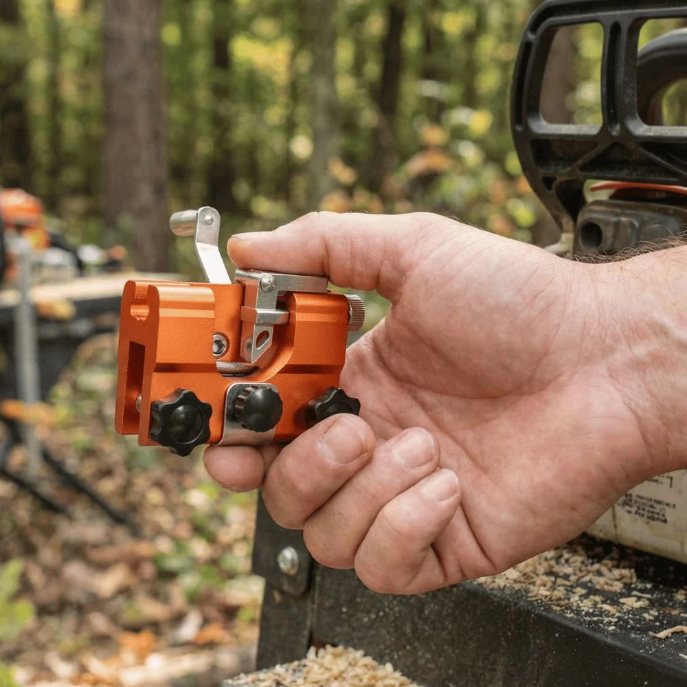 Compact Chainsaw Sharpener Tool, Durable Metal Construction