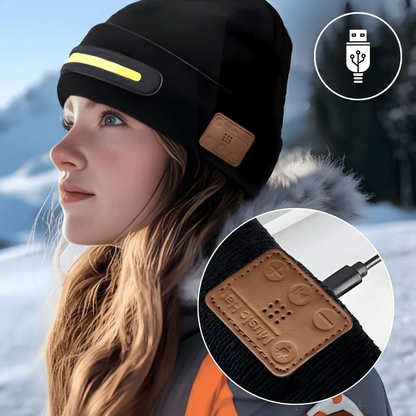 Wireless Beanie Headlamp with Bluetooth Music