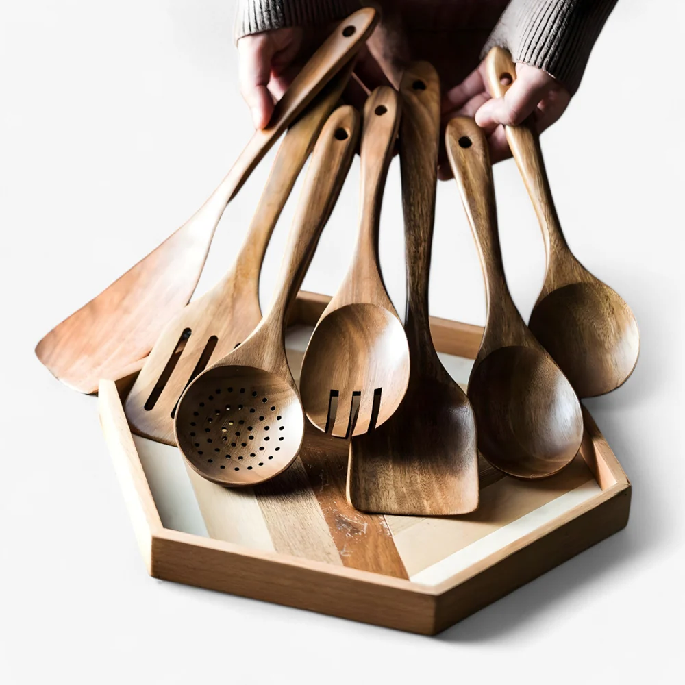 Natural Wood Cooking Utensil Set