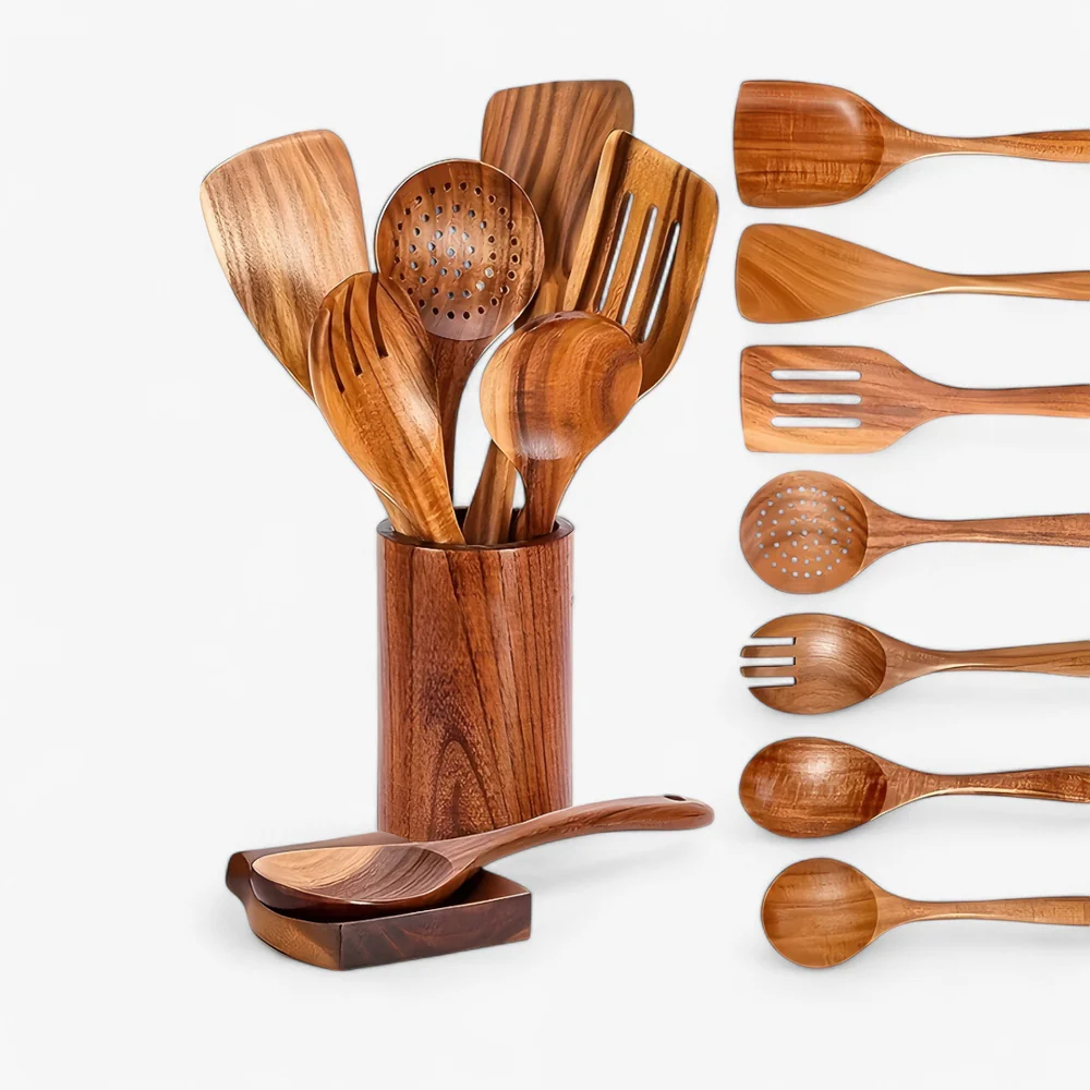 Natural Wood Cooking Utensil Set