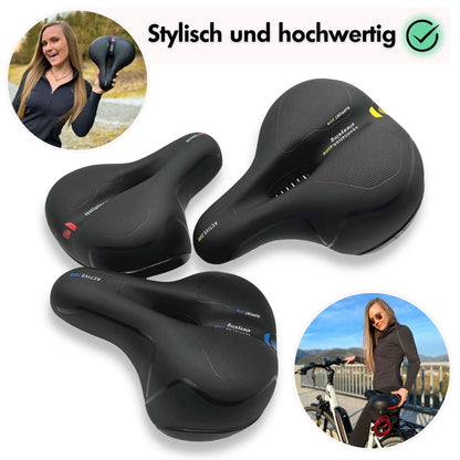 Memory Foam Bike Seat with Pressure Relief & Gel Cushioning for Road, Mountain & Commuter Bicycles – Ergonomic Saddle for Men & Women