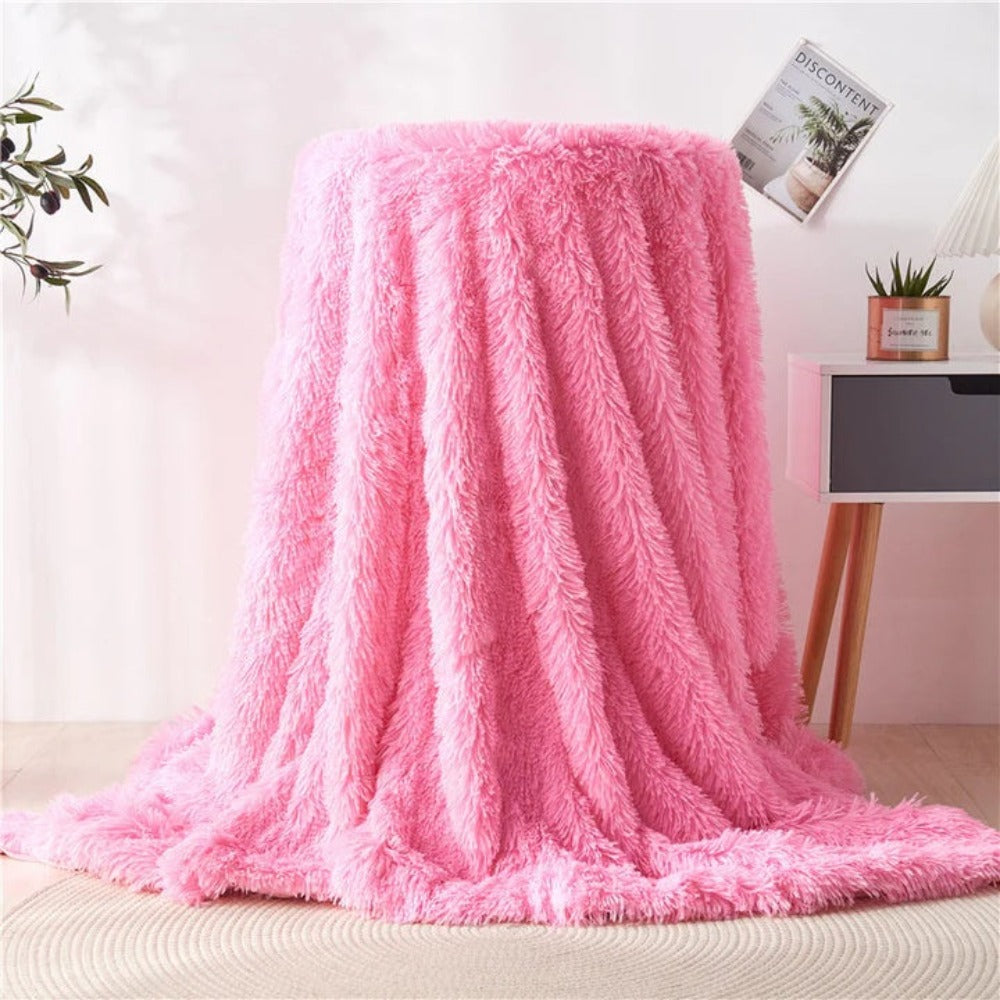 Fiora Blanket Throw - Faux Fur, Reversible Softness