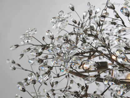 Round Multi-Light Statement Chandelier 39-60 in 6-12 Sockets Metal Crown for Dining Room Foyer Entryway Living Room