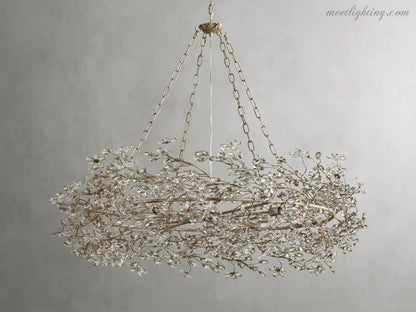 Round Multi-Light Statement Chandelier 39-60 in 6-12 Sockets Metal Crown for Dining Room Foyer Entryway Living Room