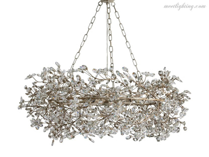 Round Multi-Light Statement Chandelier 39-60 in 6-12 Sockets Metal Crown for Dining Room Foyer Entryway Living Room