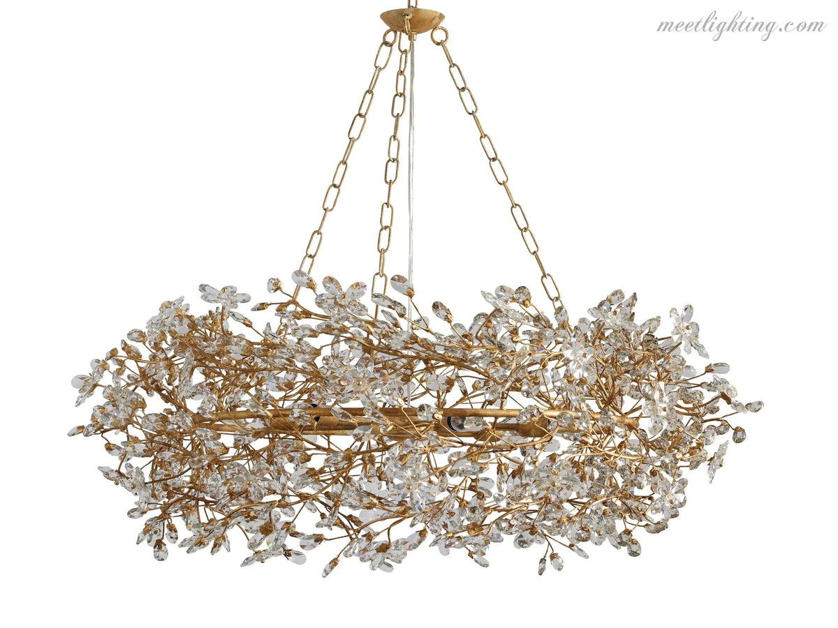 Round Multi-Light Statement Chandelier 39-60 in 6-12 Sockets Metal Crown for Dining Room Foyer Entryway Living Room