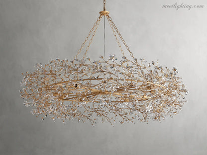 Round Multi-Light Statement Chandelier 39-60 in 6-12 Sockets Metal Crown for Dining Room Foyer Entryway Living Room