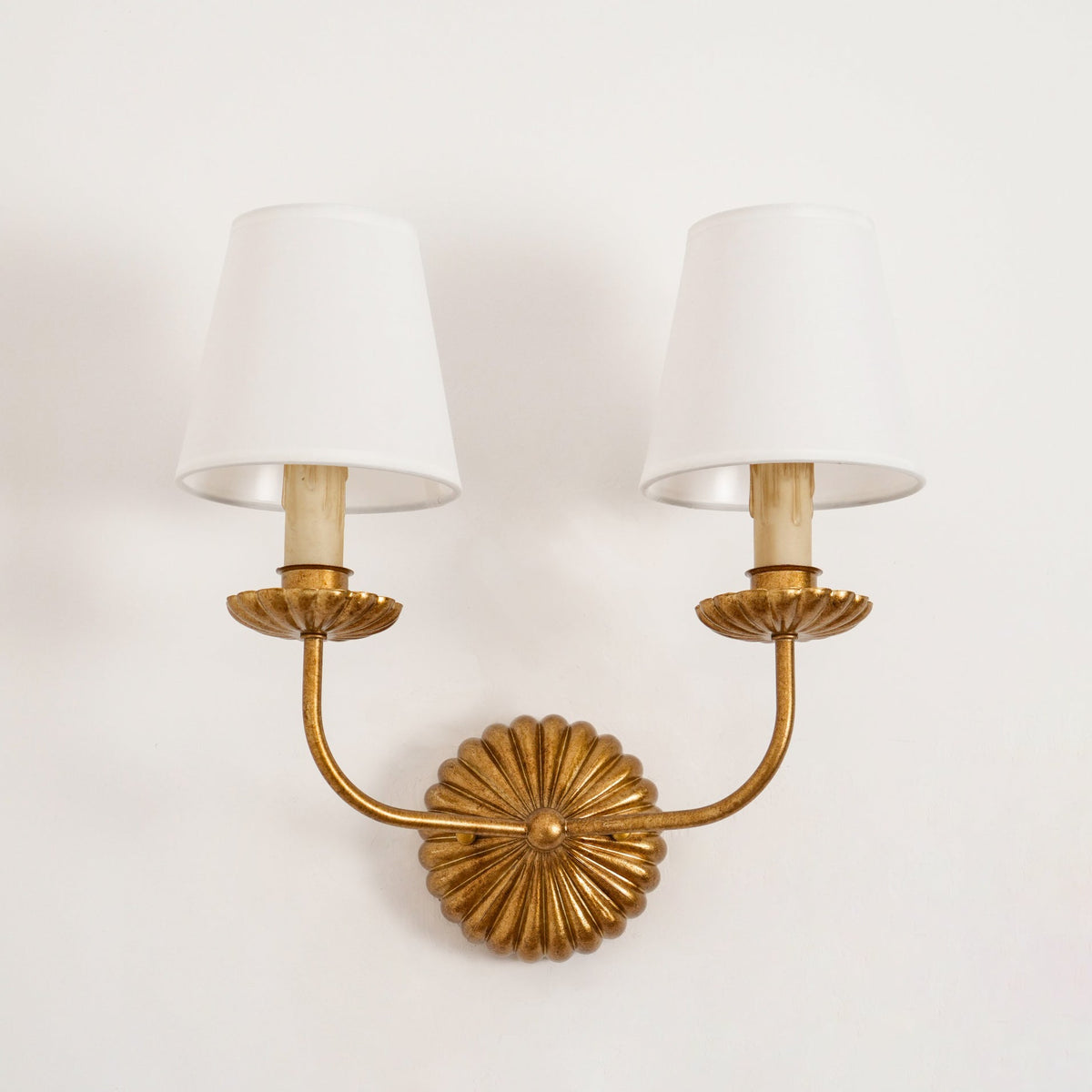 Indoor Sconce Antique Gold Metal with Cloth Shade 15W E12 E14 Base for Bedside Reading Nook Corridor Accent Hardwired 110-120V Residential F