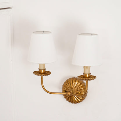 Indoor Sconce Antique Gold Metal with Cloth Shade 15W E12 E14 Base for Bedside Reading Nook Corridor Accent Hardwired 110-120V Residential F