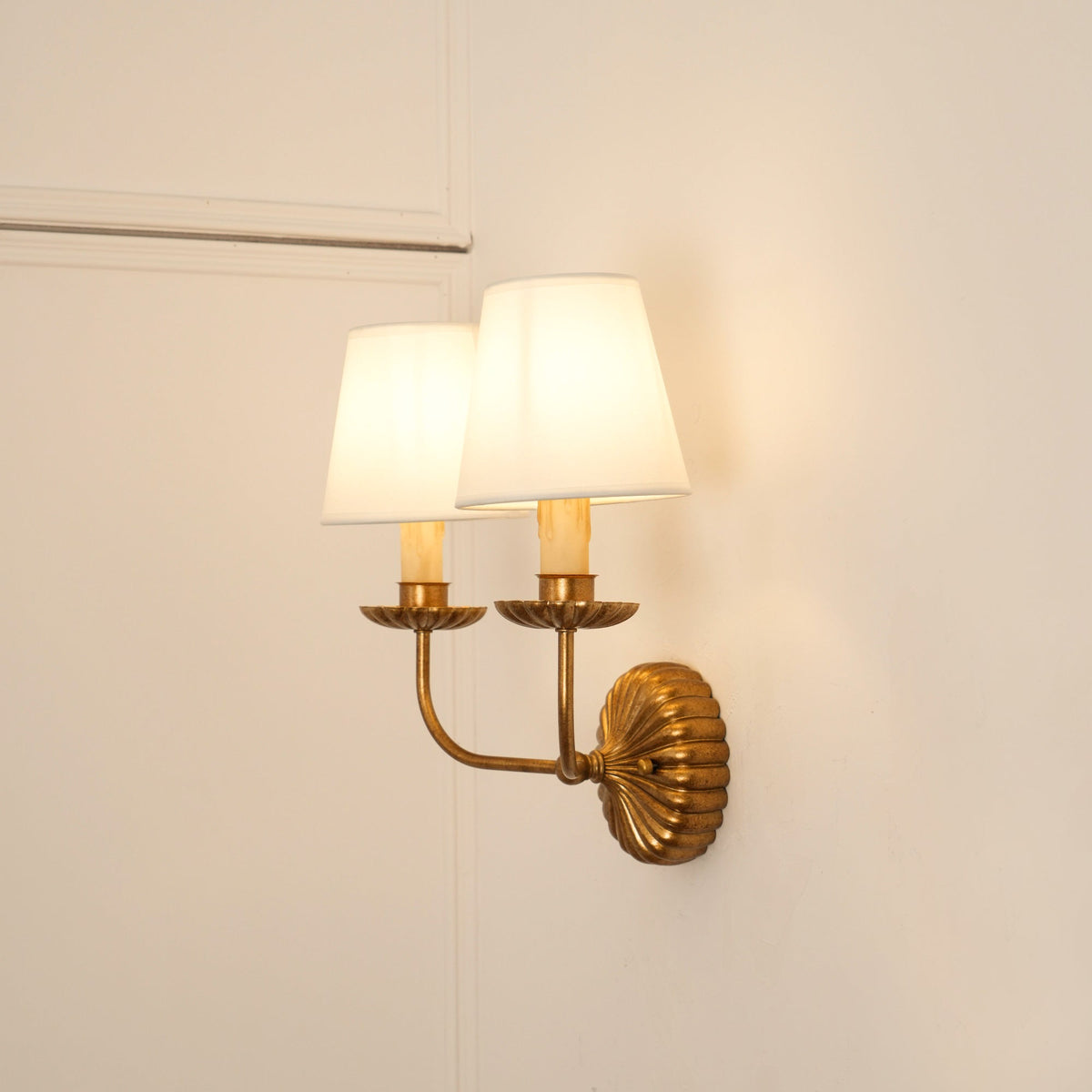 Indoor Sconce Antique Gold Metal with Cloth Shade 15W E12 E14 Base for Bedside Reading Nook Corridor Accent Hardwired 110-120V Residential F