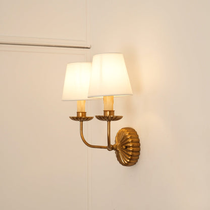 Indoor Sconce Antique Gold Metal with Cloth Shade 15W E12 E14 Base for Bedside Reading Nook Corridor Accent Hardwired 110-120V Residential F