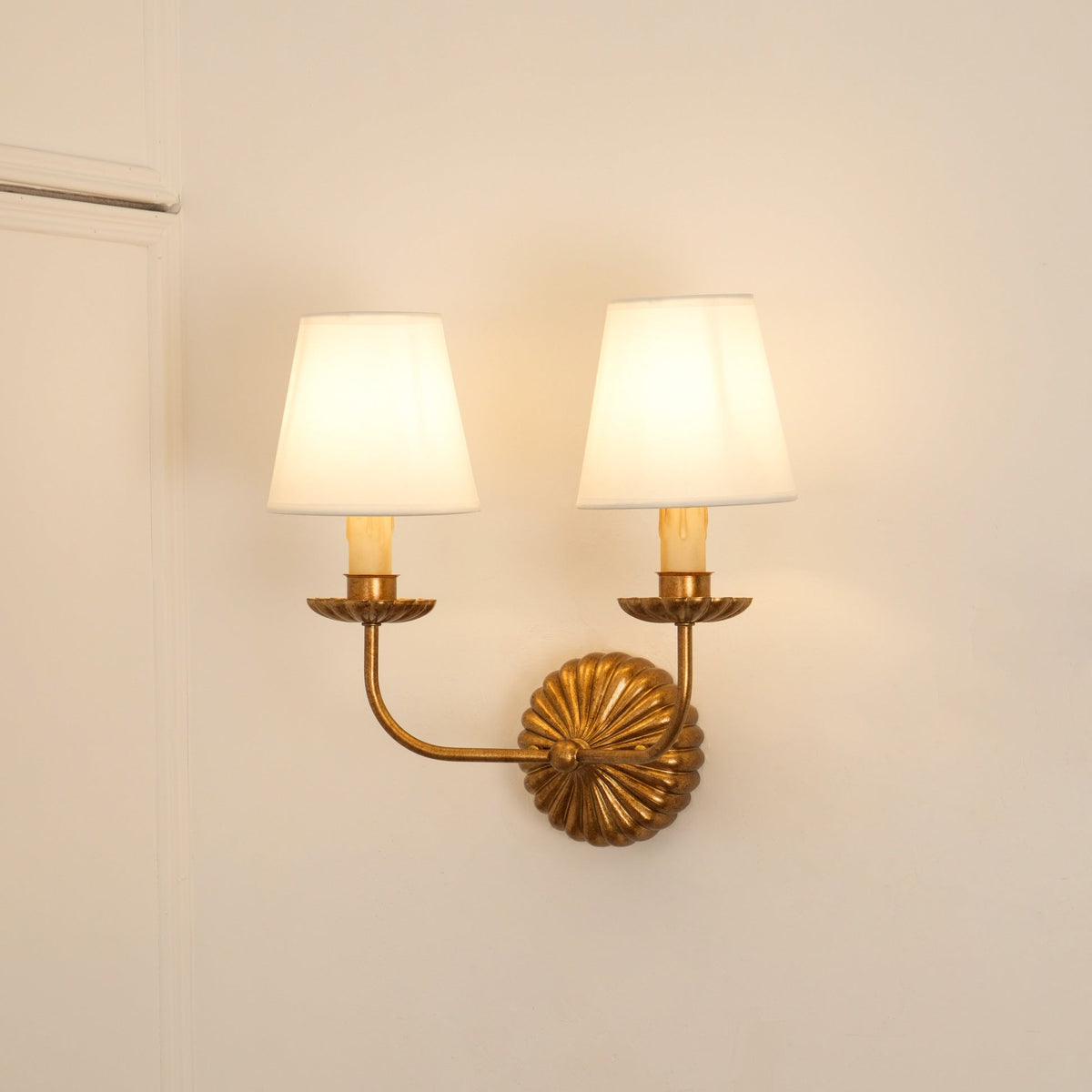 Indoor Sconce Antique Gold Metal with Cloth Shade 15W E12 E14 Base for Bedside Reading Nook Corridor Accent Hardwired 110-120V Residential F
