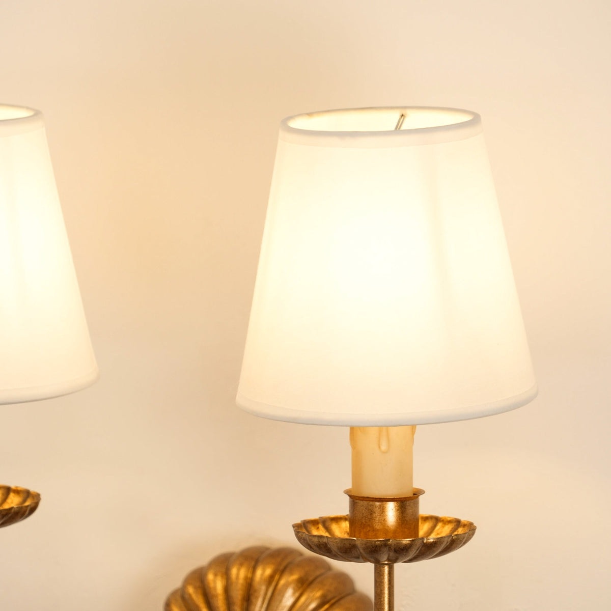 Indoor Sconce Antique Gold Metal with Cloth Shade 15W E12 E14 Base for Bedside Reading Nook Corridor Accent Hardwired 110-120V Residential F