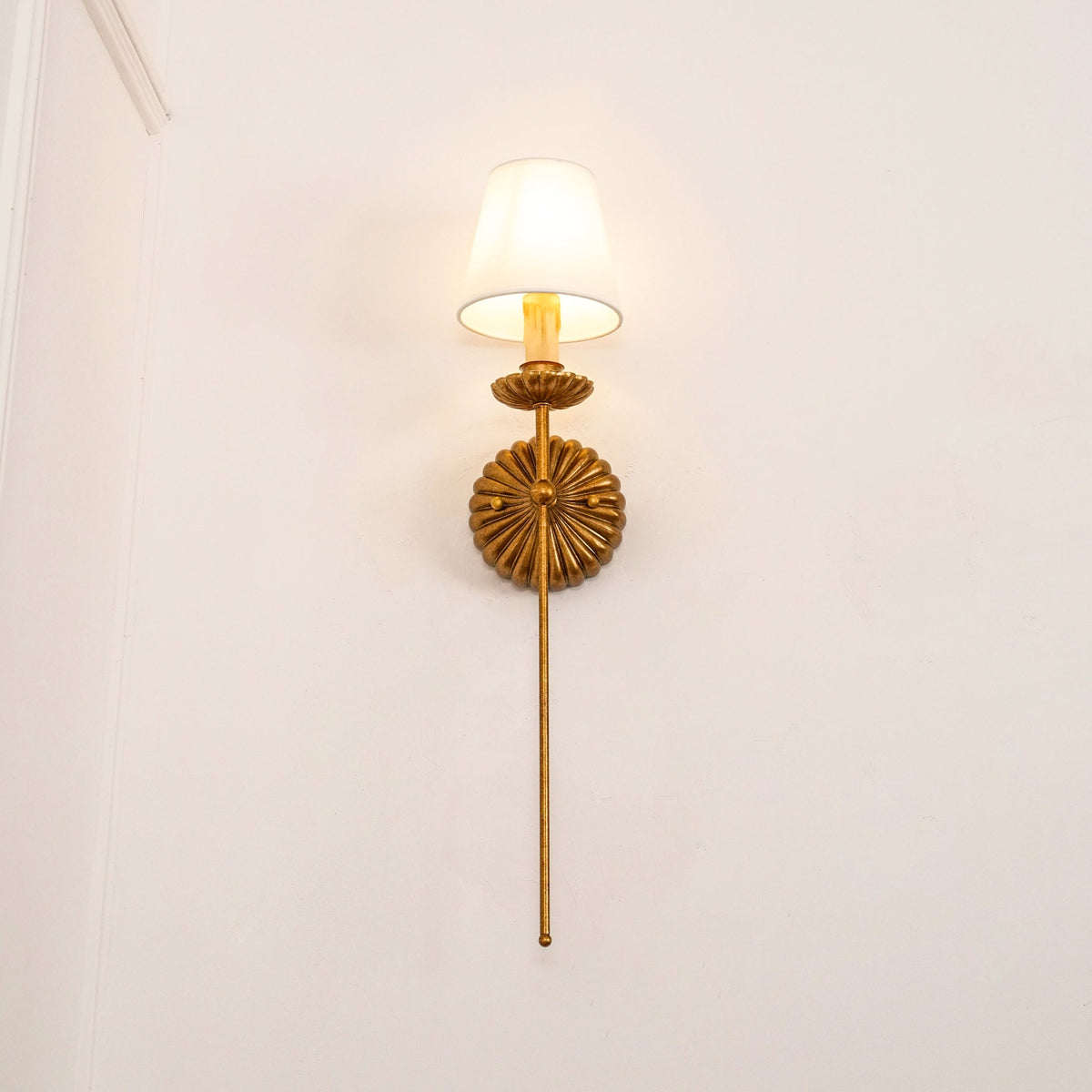 Indoor Sconce Antique Gold Metal with Cloth Shade 15W E12 E14 Base for Bedside Reading Nook Corridor Accent Hardwired 110-120V Residential F