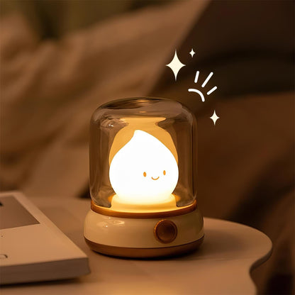 Vintage-Style Flame LED Accent Lamp 4 in Adjustable Brightness USB Rechargeable Bedroom Nightstand Reading Desk Decor