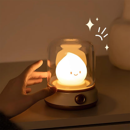 Vintage-Style Flame LED Accent Lamp 4 in Adjustable Brightness USB Rechargeable Bedroom Nightstand Reading Desk Decor
