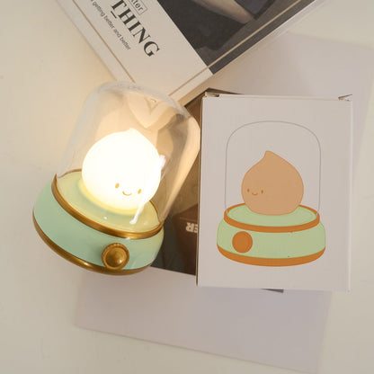 Vintage-Style Flame LED Accent Lamp 4 in Adjustable Brightness USB Rechargeable Bedroom Nightstand Reading Desk Decor