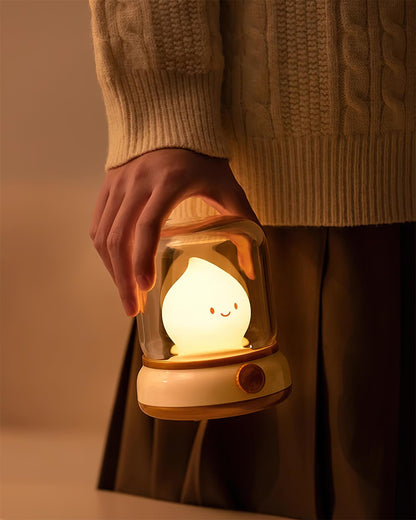 Vintage-Style Flame LED Accent Lamp 4 in Adjustable Brightness USB Rechargeable Bedroom Nightstand Reading Desk Decor