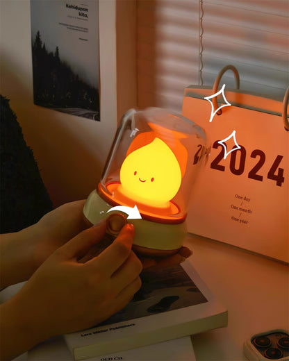 Vintage-Style Flame LED Accent Lamp 4 in Adjustable Brightness USB Rechargeable Bedroom Nightstand Reading Desk Decor