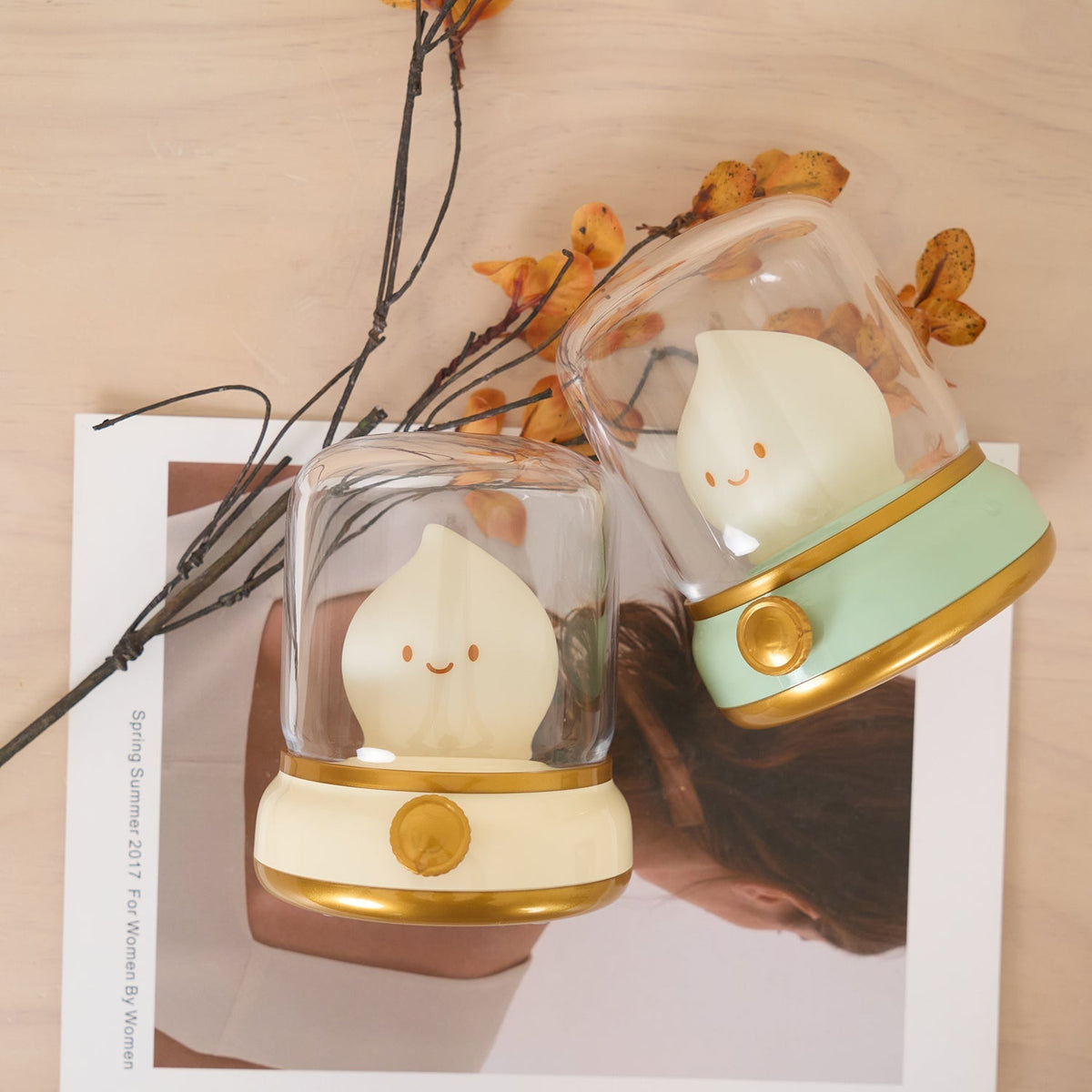 Vintage-Style Flame LED Accent Lamp 4 in Adjustable Brightness USB Rechargeable Bedroom Nightstand Reading Desk Decor