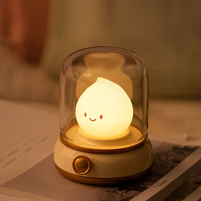 Vintage-Style Flame LED Accent Lamp 4 in Adjustable Brightness USB Rechargeable Bedroom Nightstand Reading Desk Decor