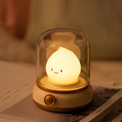 Vintage-Style Flame LED Accent Lamp 4 in Adjustable Brightness USB Rechargeable Bedroom Nightstand Reading Desk Decor