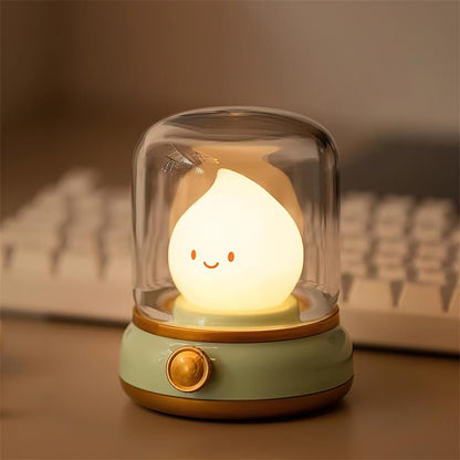 Vintage-Style Flame LED Accent Lamp 4 in Adjustable Brightness USB Rechargeable Bedroom Nightstand Reading Desk Decor