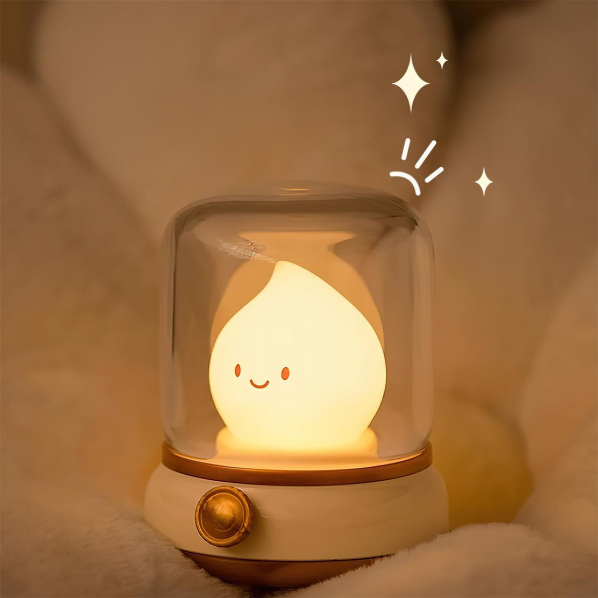 Vintage-Style Flame LED Accent Lamp 4 in Adjustable Brightness USB Rechargeable Bedroom Nightstand Reading Desk Decor