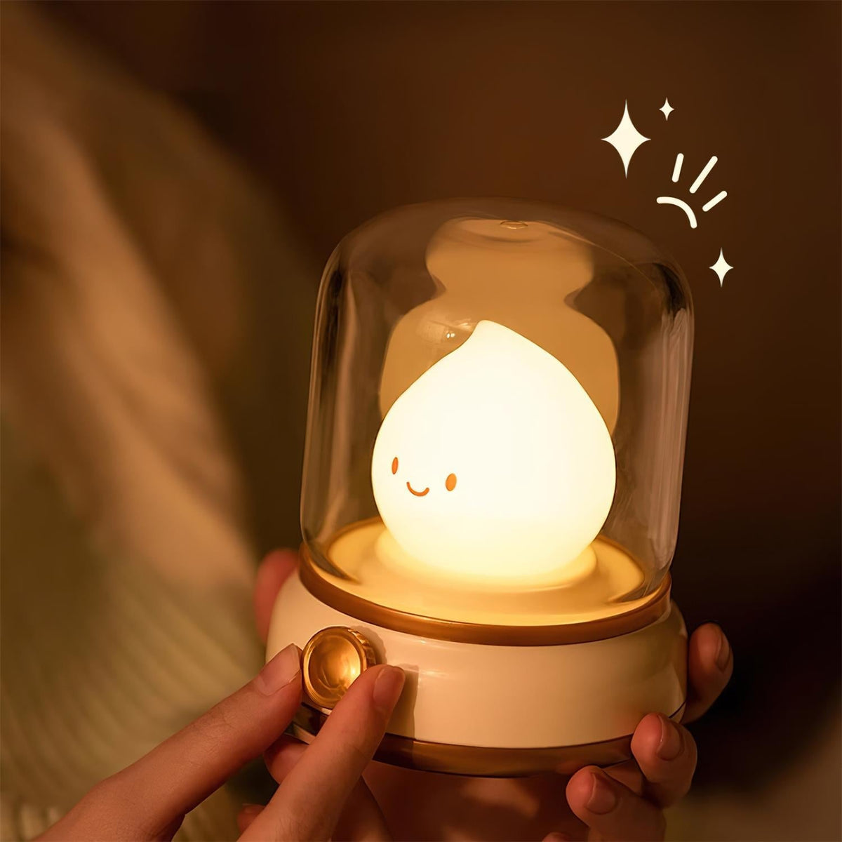 Vintage-Style Flame LED Accent Lamp 4 in Adjustable Brightness USB Rechargeable Bedroom Nightstand Reading Desk Decor