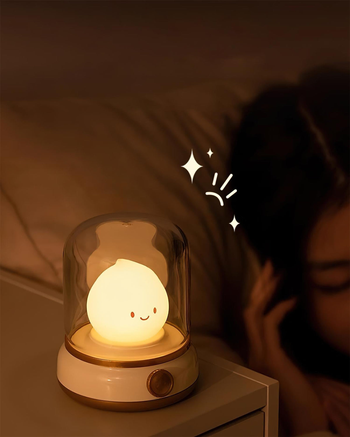 Vintage-Style Flame LED Accent Lamp 4 in Adjustable Brightness USB Rechargeable Bedroom Nightstand Reading Desk Decor