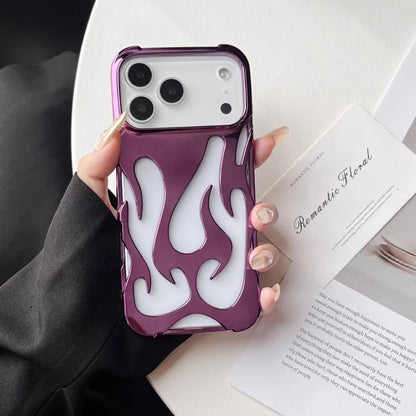 Flame-Patterned Vented iPhone Case with Shock Absorption and Heat Dissipation for iPhone 13, 14, 15, 16, 17, Air, Pro, Pro Max Models