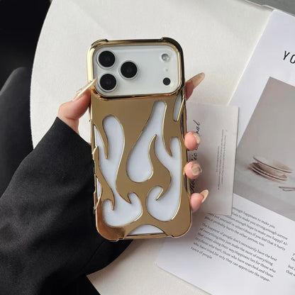 Flame-Patterned Vented iPhone Case with Shock Absorption and Heat Dissipation for iPhone 13, 14, 15, 16, 17, Air, Pro, Pro Max Models