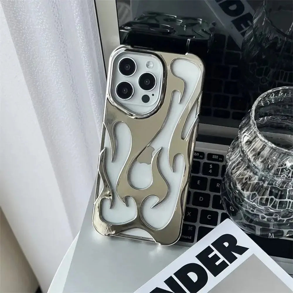 Flame-Patterned Vented iPhone Case with Shock Absorption and Heat Dissipation for iPhone 13, 14, 15, 16, 17, Air, Pro, Pro Max Models