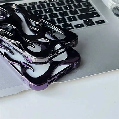 Flame-Patterned Vented iPhone Case with Shock Absorption and Heat Dissipation for iPhone 13, 14, 15, 16, 17, Air, Pro, Pro Max Models