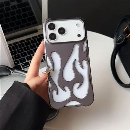 Flame-Patterned Vented iPhone Case with Shock Absorption and Heat Dissipation for iPhone 13, 14, 15, 16, 17, Air, Pro, Pro Max Models