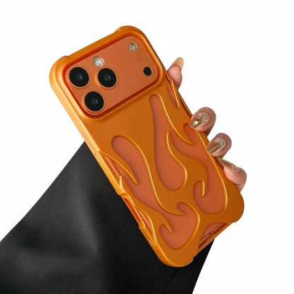Flame-Patterned Vented iPhone Case with Shock Absorption and Heat Dissipation for iPhone 13, 14, 15, 16, 17, Air, Pro, Pro Max Models