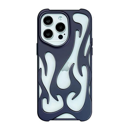Flame-Patterned Vented iPhone Case with Shock Absorption and Heat Dissipation for iPhone 13, 14, 15, 16, 17, Air, Pro, Pro Max Models