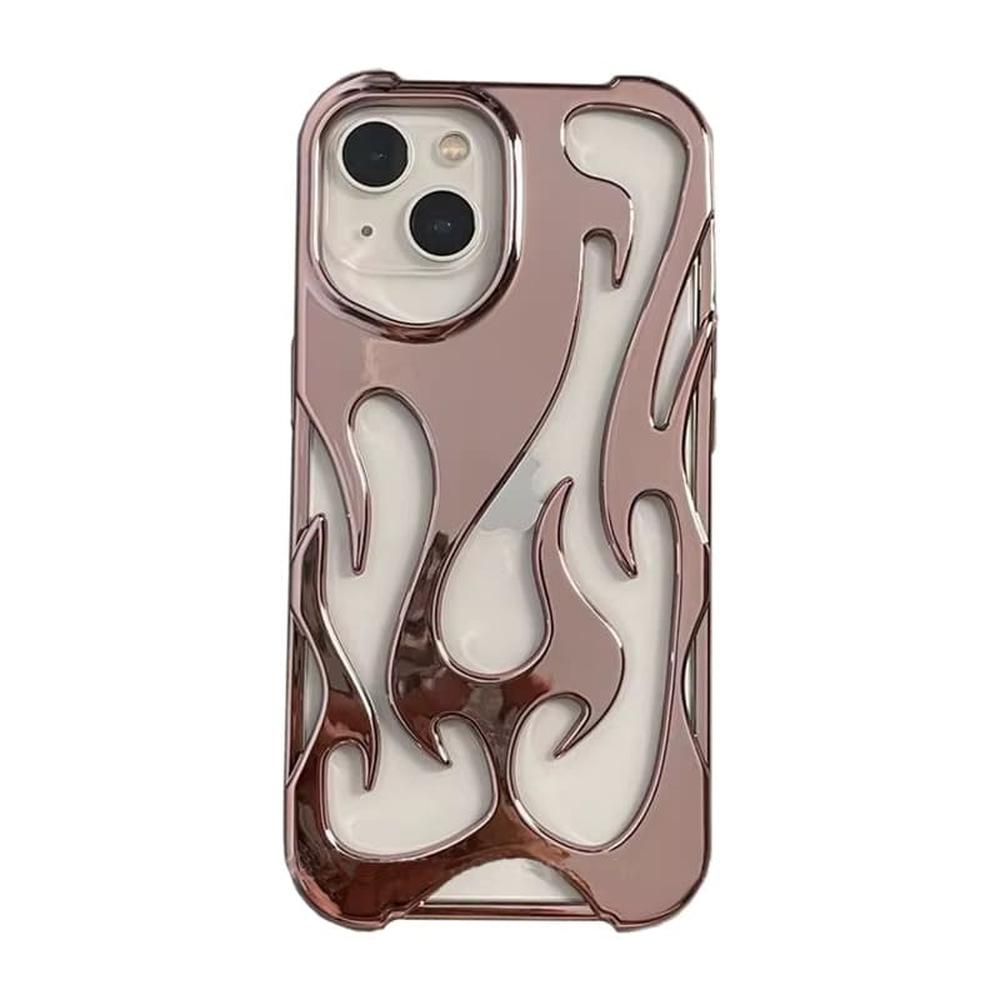 Flame-Patterned Vented iPhone Case with Shock Absorption and Heat Dissipation for iPhone 13, 14, 15, 16, 17, Air, Pro, Pro Max Models