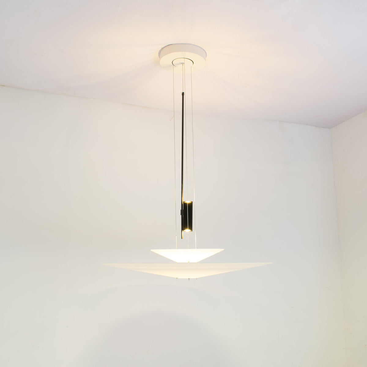 Modern LED Ceiling Fixture 26 Inch White Acrylic Adjustable Height for Kitchen Dining Bedroom Entryway Overhead Lighting Fixture