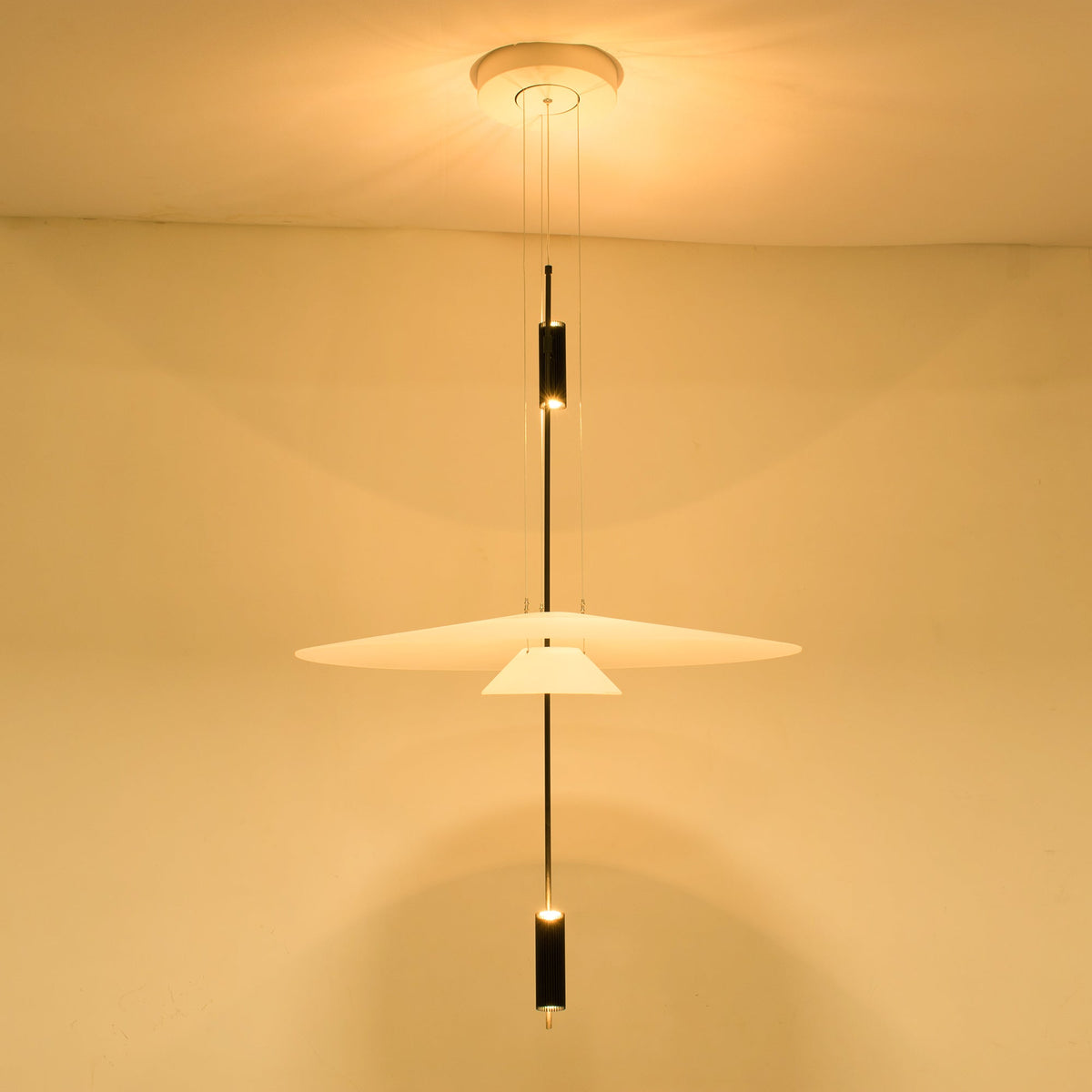 Modern LED Ceiling Fixture 26 Inch White Acrylic Adjustable Height for Kitchen Dining Bedroom Entryway Overhead Lighting Fixture