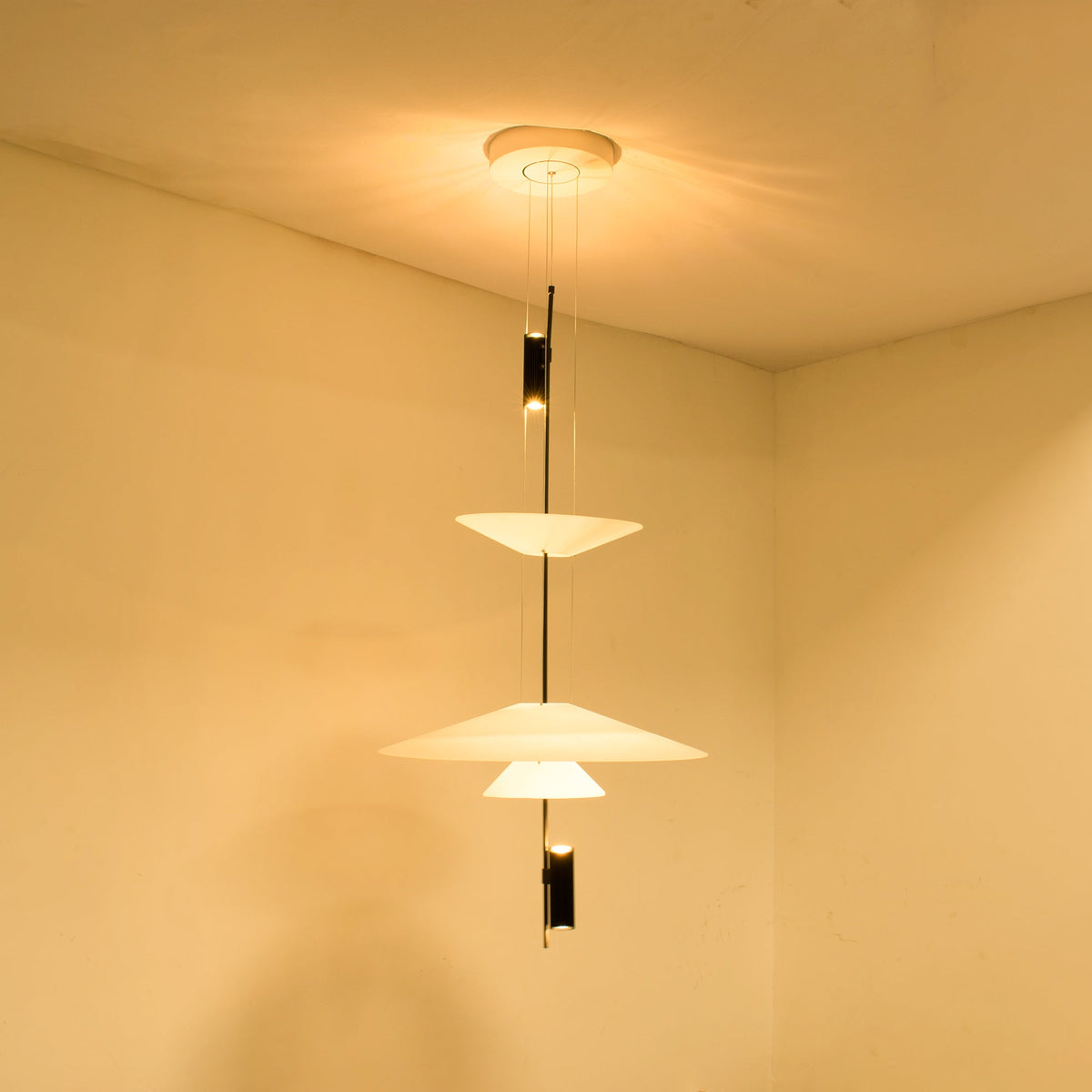 Modern LED Ceiling Fixture 26 Inch White Acrylic Adjustable Height for Kitchen Dining Bedroom Entryway Overhead Lighting Fixture