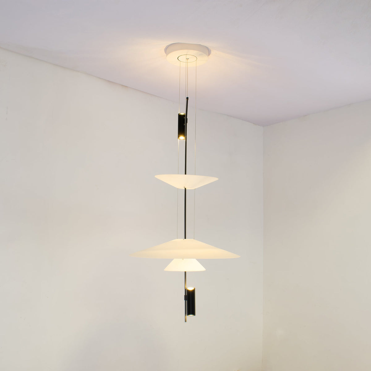 Modern LED Ceiling Fixture 26 Inch White Acrylic Adjustable Height for Kitchen Dining Bedroom Entryway Overhead Lighting Fixture