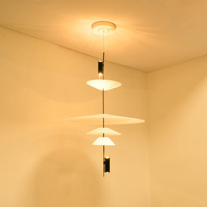 Modern LED Ceiling Fixture 26 Inch White Acrylic Adjustable Height for Kitchen Dining Bedroom Entryway Overhead Lighting Fixture