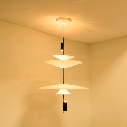 Modern LED Ceiling Fixture 26 Inch White Acrylic Adjustable Height for Kitchen Dining Bedroom Entryway Overhead Lighting Fixture