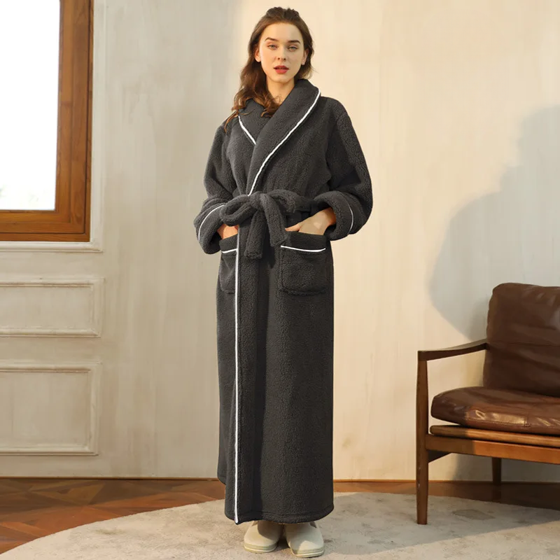 Ortekor Flannel Winter Bathrobe | Men's Robe with Adjustable Sash | Cozy Comfort for Cold Days