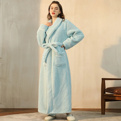 Ortekor Flannel Winter Bathrobe | Men's Robe with Adjustable Sash | Cozy Comfort for Cold Days
